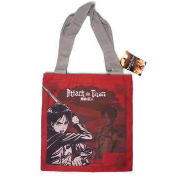 Attack on Titan Eren Red Canvas Character Tote Bag - BUCKET POPCORN